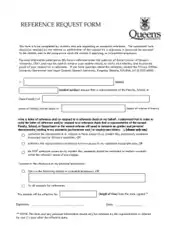 Reference Letter Request Form Example Template