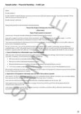 Financial Hardship Request Letter Template