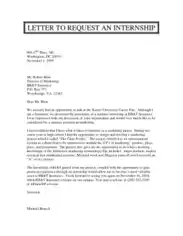 Letter To Request An Internship Template