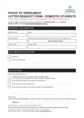 Domestic Enrollment Letter Request Form Template