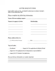 Simple Letter Request Form Template