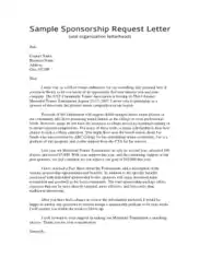Sample Sponsorship Request Letter Template