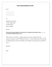 Fund Transfer Request Letter Template