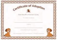 APC Adoption Certificate Template