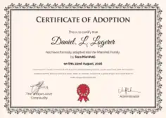 Free Download PDF Books, Sample Adoption Certificate Template