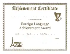 Achievement Award Certificate Example Template