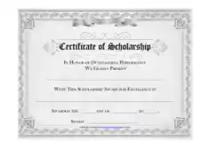 Free Download PDF Books, College Scholarship Award Certificate Template