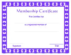 Membership Award Certificate Template