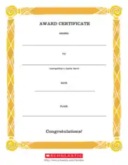 Free Download PDF Books, PS Award Certificate Template
