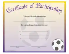 Free Download PDF Books, Sports Participation Award Certificates Template