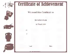 Visual Art Award Certificates Template