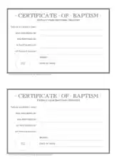 Free Download PDF Books, Certificate Of Baptism Template
