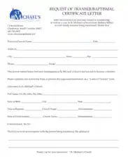 Request Letter Of Baptismal Certificate Template