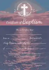 Sample Baptism Certificate Template