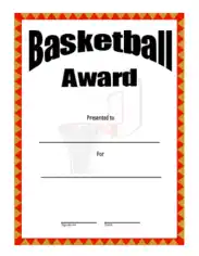 Free Download PDF Books, Basketball Certificate Award Template