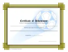 Sports Certificates of Achievement Template