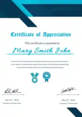 Appreciation Certificate Sample Template