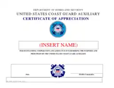 Guard Certificate of Appreciation Template