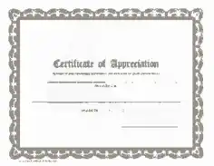 Printable Certificates of Appreciation Template