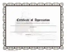 Free Download PDF Books, Simple Appreciation Certificate Template