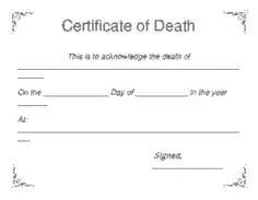 Free Download PDF Books, Certificate of Death Template
