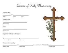 Free Download PDF Books, Catholic Marriage Certificate Template