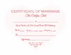 Free Download PDF Books, Heart Marriage Certificate Template
