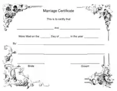 Free Download PDF Books, Marriage Certificate Design Template