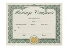 Marriage Certificate Green Frame Template