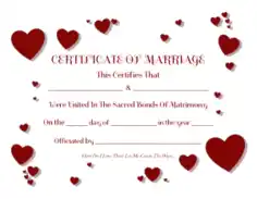 Free Download PDF Books, Marriage Certificate Heart Shape Template