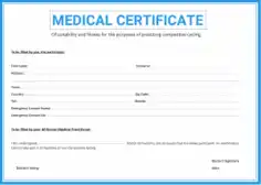Example Sample Medical Certificate Template