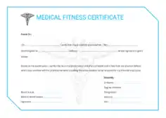 Free Download PDF Books, Medical Fitness Certificate Sample Template