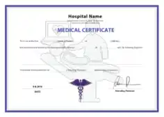 Sample Hospital Medical Fitness Certificate Template