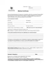 Medical Certificate Format for School Template