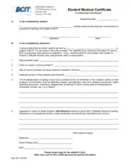 Medical Certificate of a Student Template