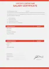 Corporate Company Name Salary Certificate Template