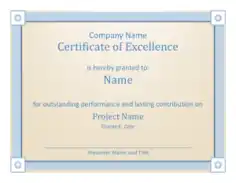 Employee Excellence Award Certificate Template