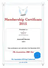 Membership Certificate 2015 Sample Template