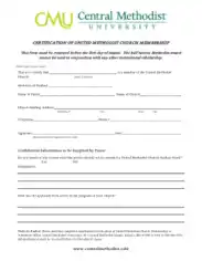 Methodist Church Membership Certificate Free Template