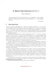 Free Download PDF Books, A Quick Introduction To C++