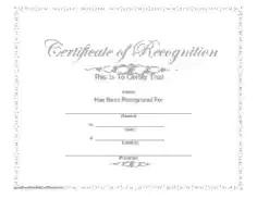 Sample Certificate of Recognition Template