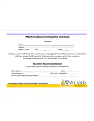 Recruitment Scholarship Certificate Template