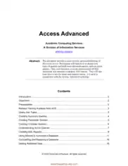 Free Download PDF Books, Access Advanced Book, MS Access Tutorial