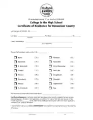 High School Certificate of Recidence Template
