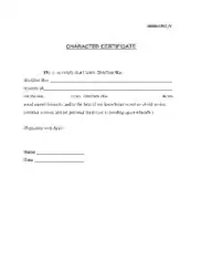 School Character Certificate Template