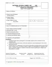 School Sports Eligibility Certificate Template