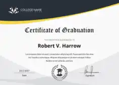 Universal College Graduation Certificate Template