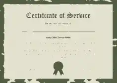 Army Cadet Service Medal Certificate Template