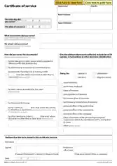 Certificate of Service Electronic Form Template