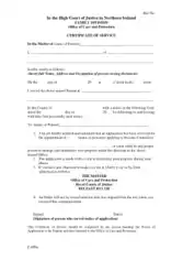 Certificate of Service Federal Court Template